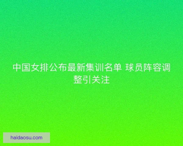 中国女排公布最新集训名单 球员阵容调整引关注